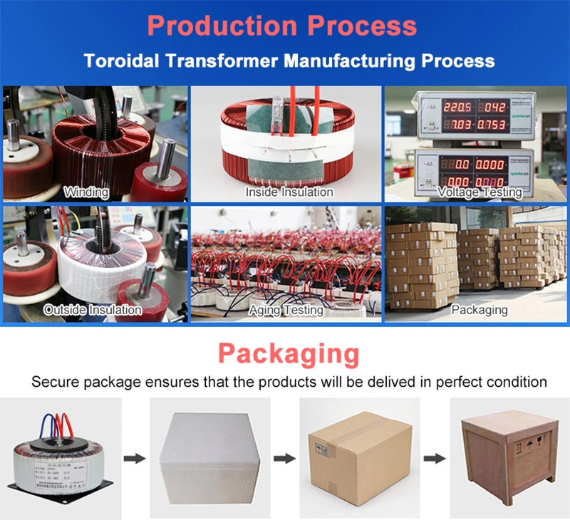 100W 120W 160W 200W 250W 300W 450W Electrical Step up Down Power Transformer Toroidal Transformer China Factory